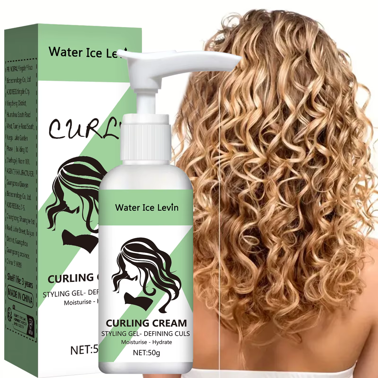 Crème hydratante pour cheveux bouclés, conditionneur pour l'élasticité des cheveux bouclés, neutre, 