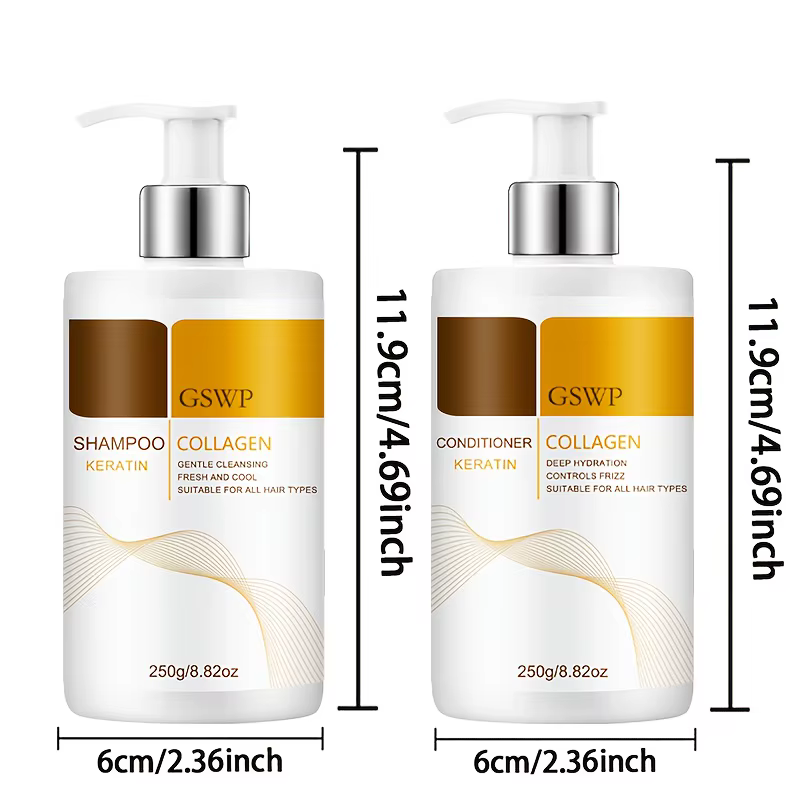 Shampooing et après-shampoing au collagène et à la kératine GSWP