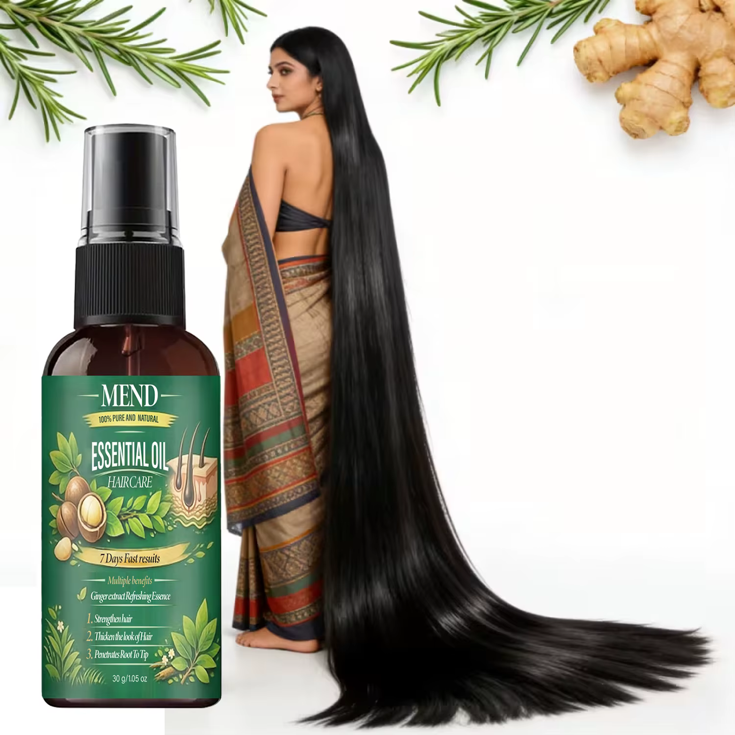 Huile capillaire naturelle pure. Résultats rapides en 7 jours. Renforce et épaissit les cheveux. Pénètre de la racine à