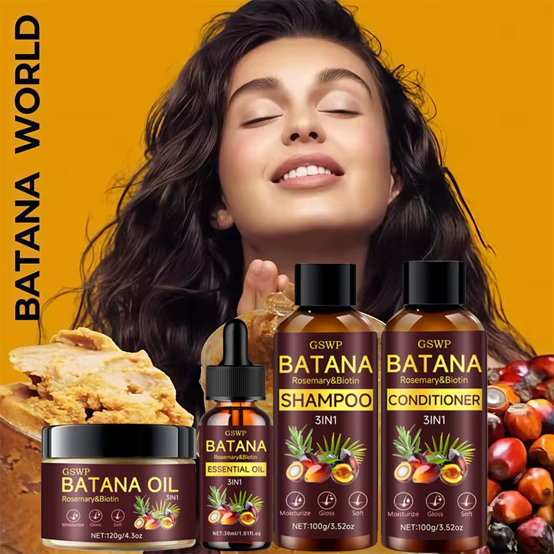 Ensemble de 4 produits GSWP à l'huile de Batana : shampoing