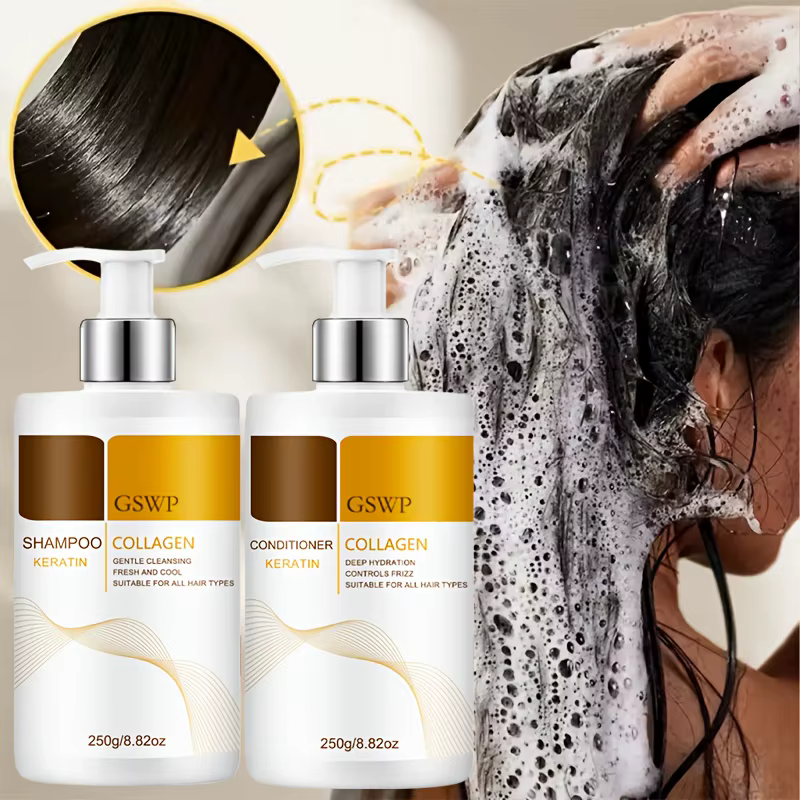 Shampooing et après-shampoing au collagène et à la kératine GSWP