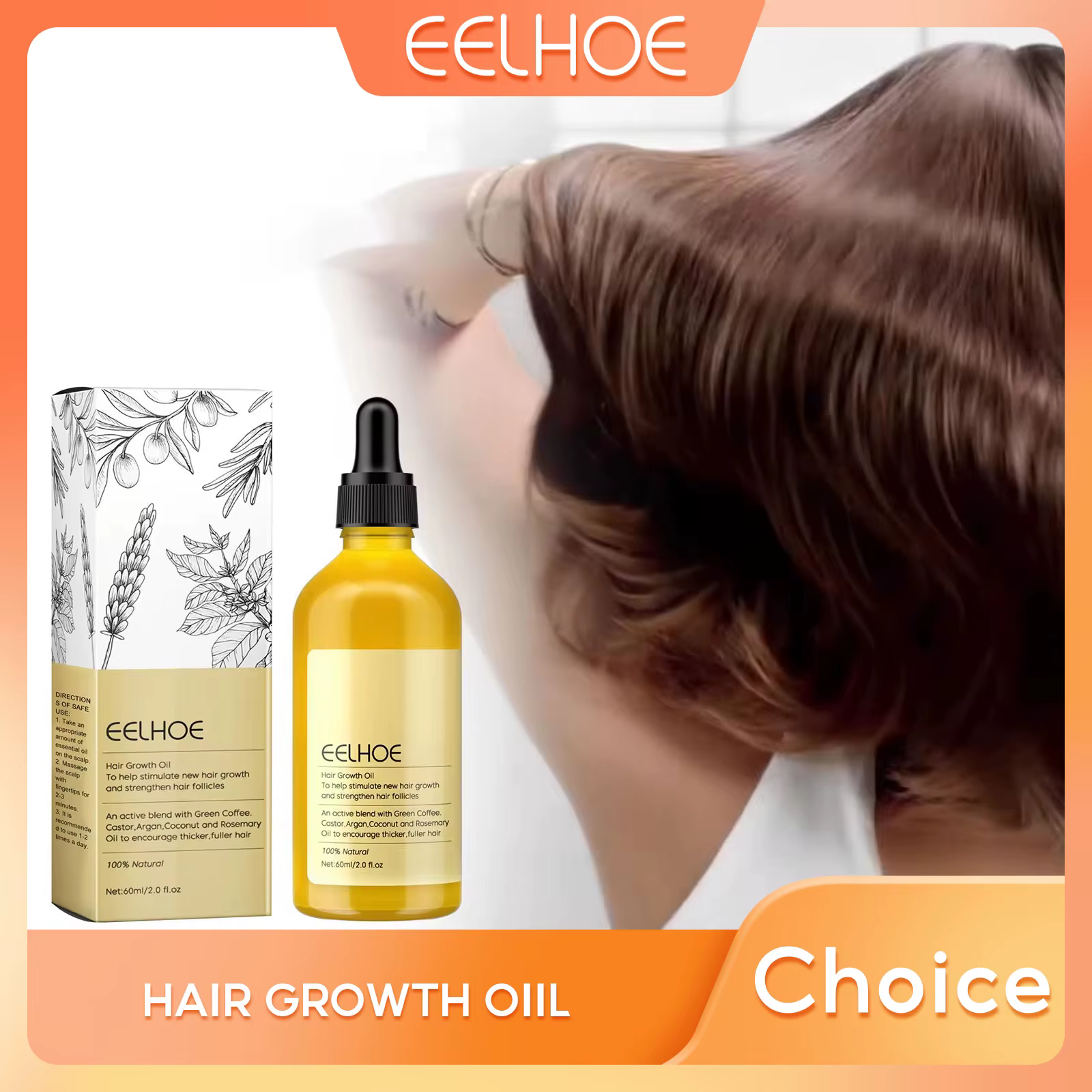 EELHOE huile essentielle de romarin réparation cheveux endommagés traitement lissant Anti calvitie