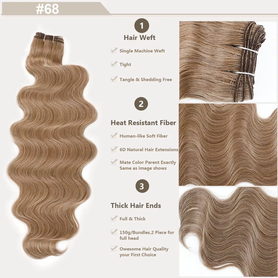 Magicae mettre en évidence blond 27/613 200 grammes Bio corps vague cheveux paquets 30 pouces brun M816 argent blanc