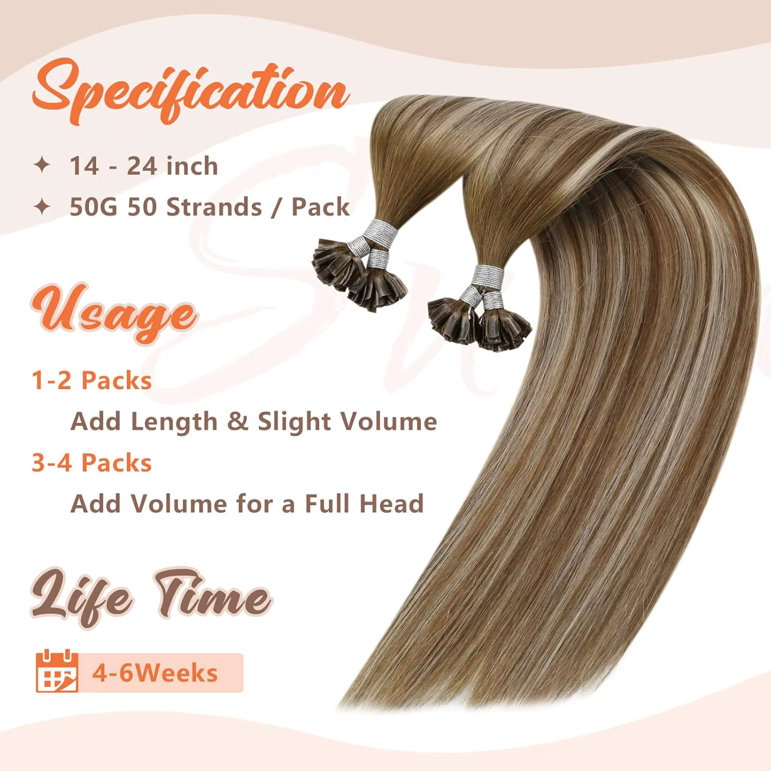 U pointe pré-collé Extensions de cheveux vrais
