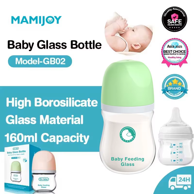 MAMIJOY biberon Anti-étouffement bouteilles en verre pour nouveau-né 90/160ML biberons de lait Anti-flatulences infantile sans BPA 0-3 mois