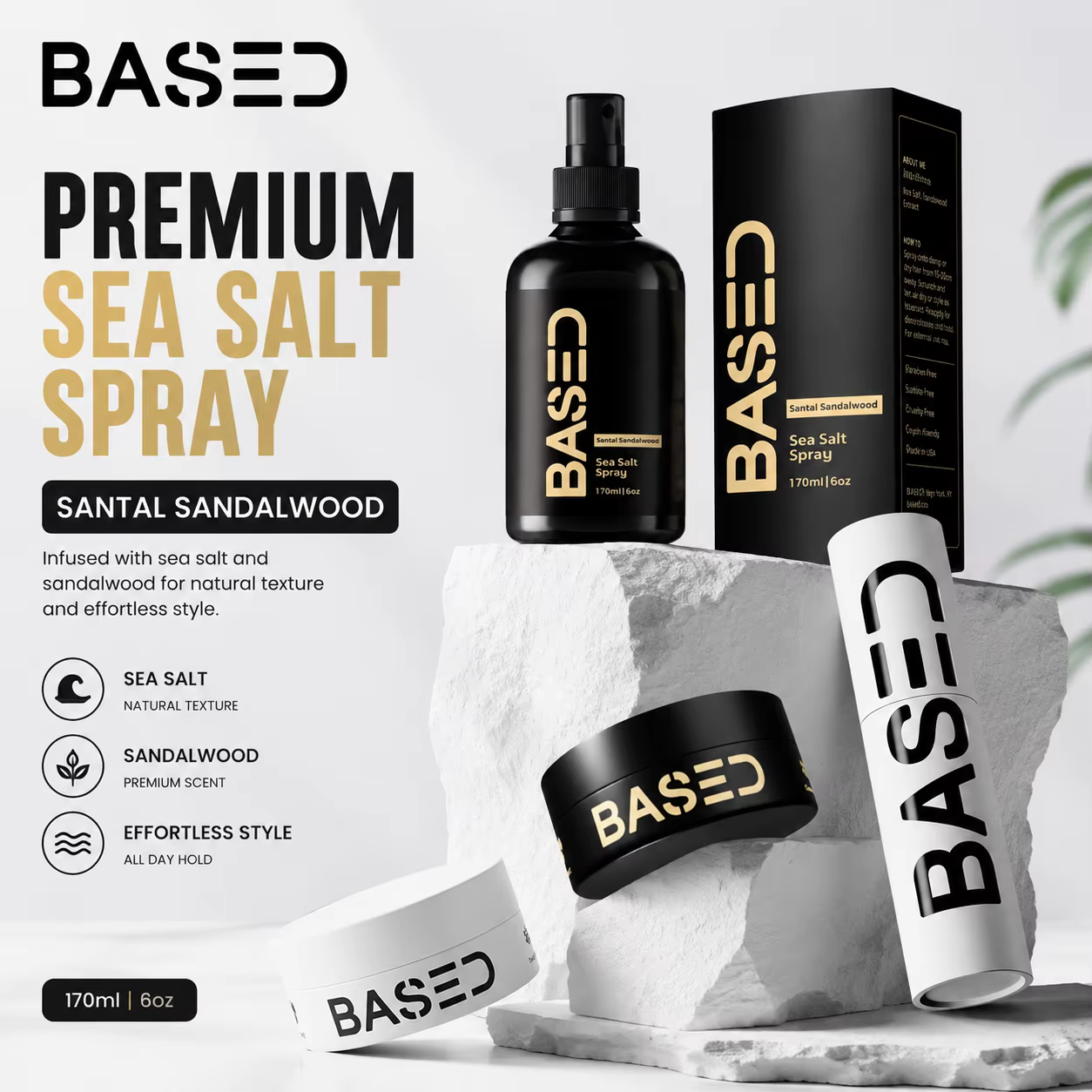 3 styles de spray capillaire au sel marin longue durée pour hommes et femmes