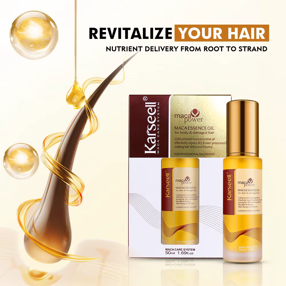 Karseell 50ml huile d'argan marocaine pour la guérison des cheveux pressé à froid