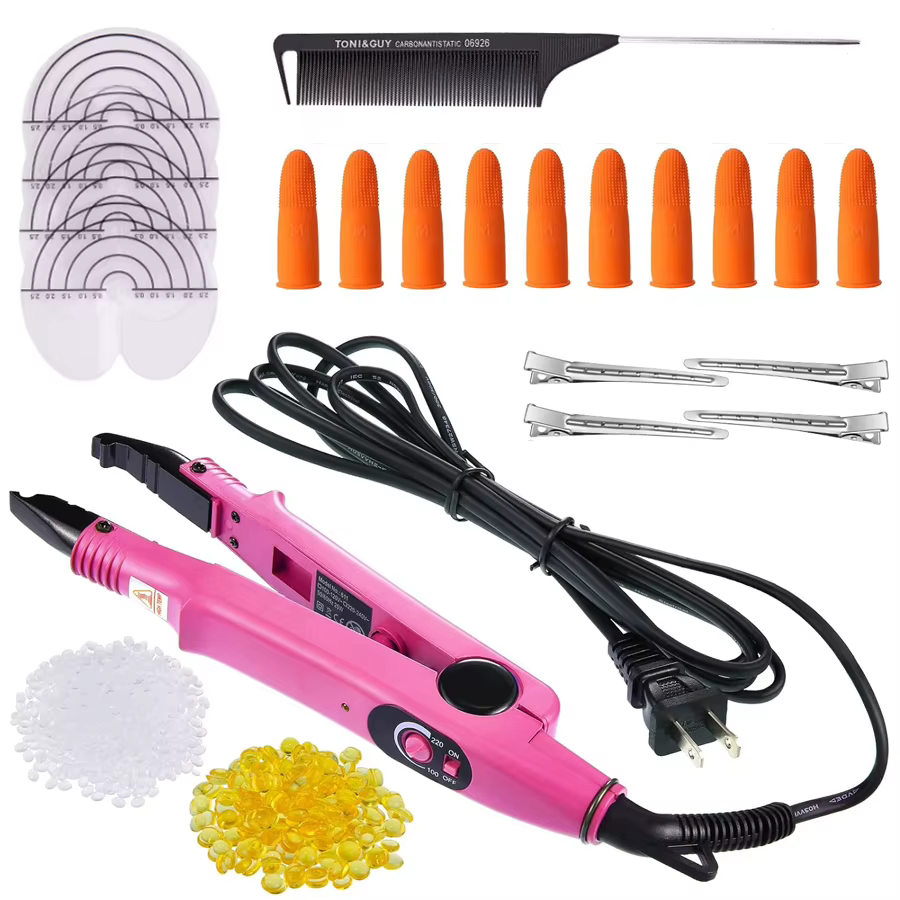 Ensemble d'outils d'extension de cheveux en fer à Fusion professionnel