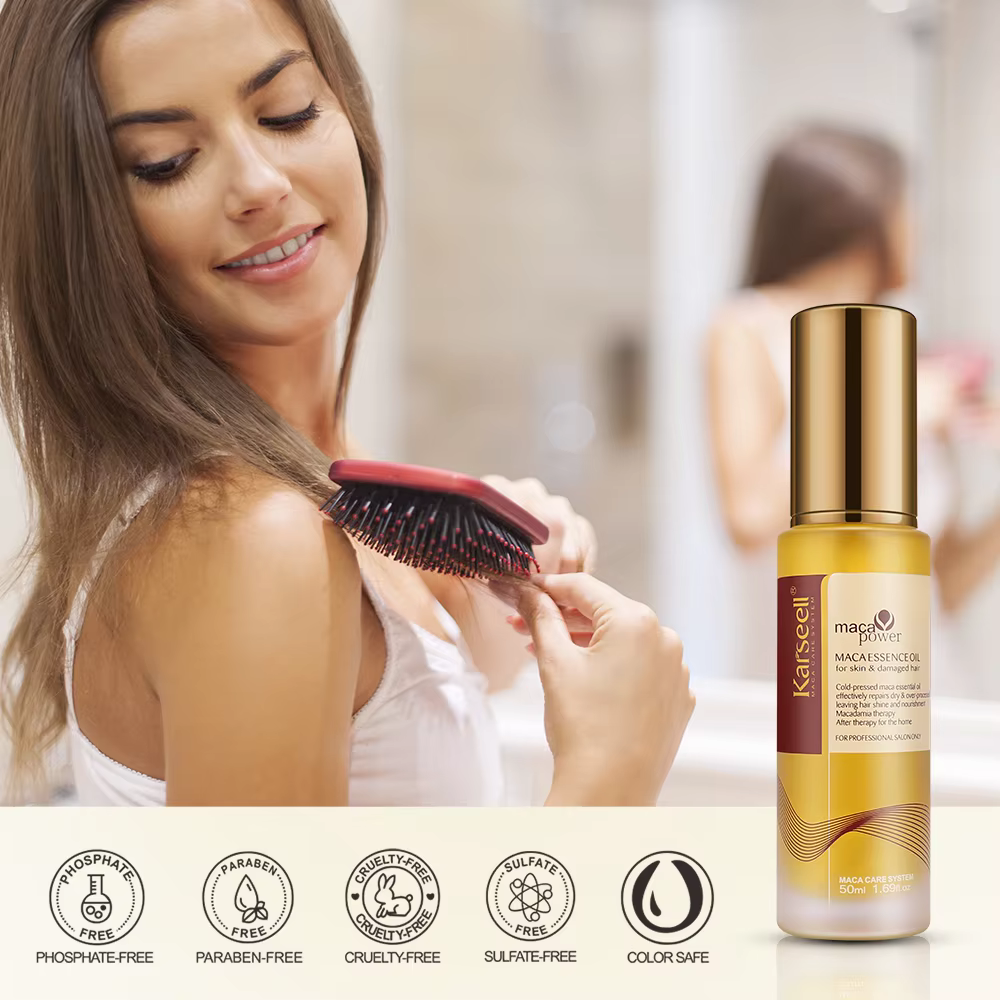 Karseell 50ml huile d'argan marocaine pour la guérison des cheveux pressé à froid