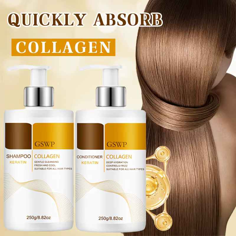 Shampooing et après-shampoing au collagène et à la kératine GSWP