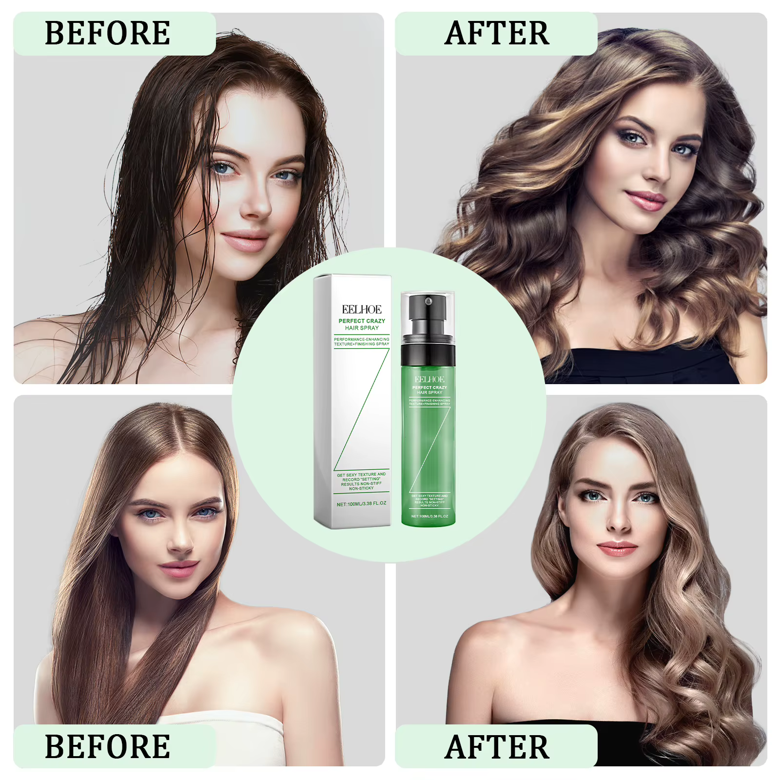 EELHOE Spray pour cheveux secs sans lavage