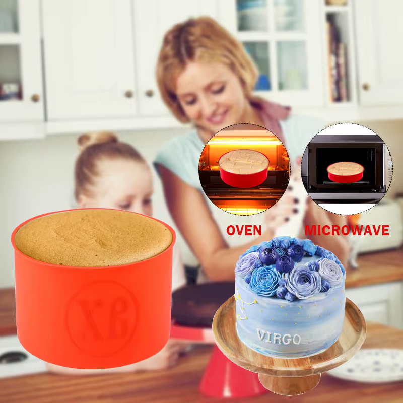 FAIS DU bricolage Desserts moule de cuisson outils antiadhésif rond Silicone gâteau moule Mousse gâteau moules approfondissement du moule coloré
