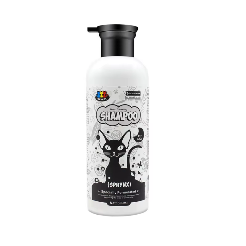Sphinx canadien chat shampooing lavage du corps animal chat sans poils chat spécial lavage du corps à l'huile de contrôle de l'huile 500ml