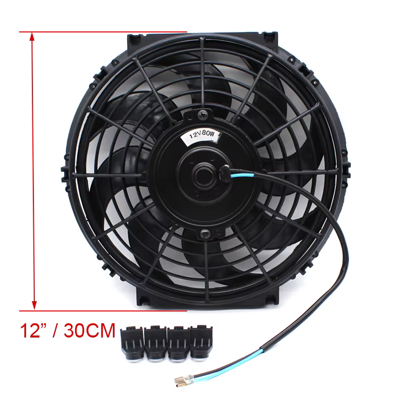 Ventilateur de refroidissement électrique universel 12V 120W pour radiateur moteur 12 pouces, refroidisseur d'huile, ventilateur de refroidissement moteur électrique à poussée et traction