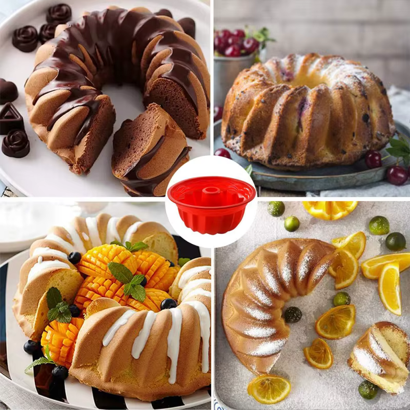 Moule à gâteaux en Silicone en spirale, creux, à pain, doux et facile à enlever, ustensiles de cuisine