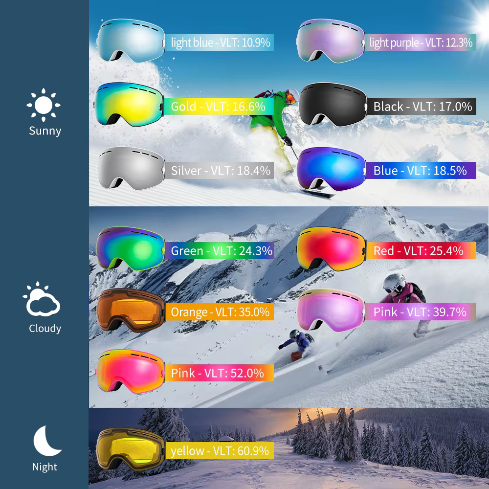 COPOZZ hommes femmes marque lunettes de Ski lunettes de Snowboard lunettes pour Ski UV400 Protection lunettes de neige Anti-buée masque de Ski lunettes