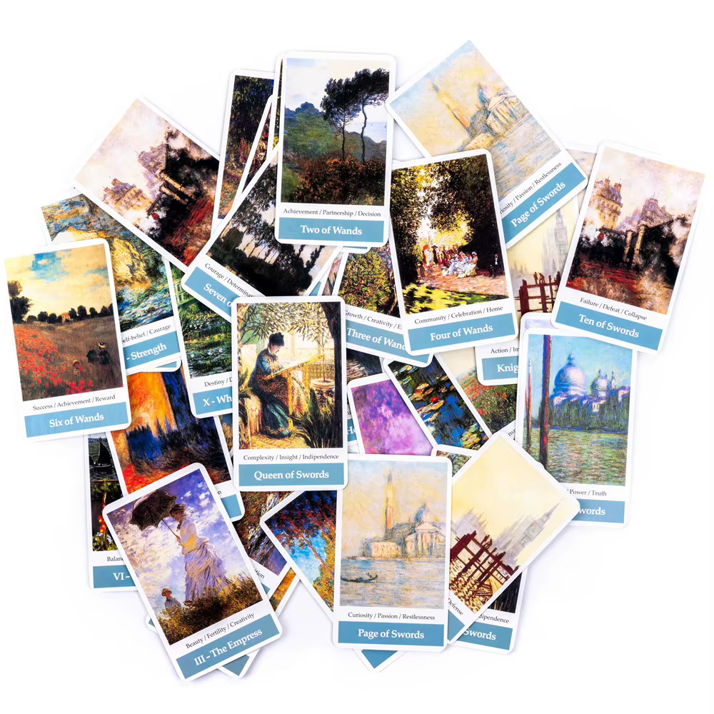 Claude Monet impressionnisme Art Tarot 80 cartes de Tarot jeu de cartes Table de fête jeu de société jeu de cartes Deck cartes Oracle révélateur de Fortune