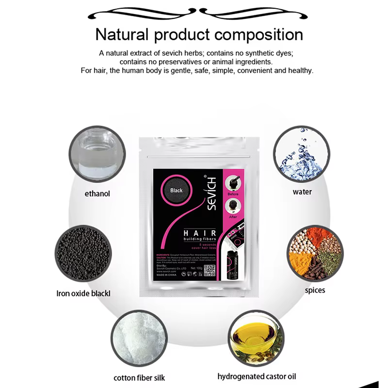 SEVICH 100g recharge cheveux épaississement Fiber 10 couleurs traitements capillaires couverture épaissir poudre kératine Fibers produit de soin des cheveux