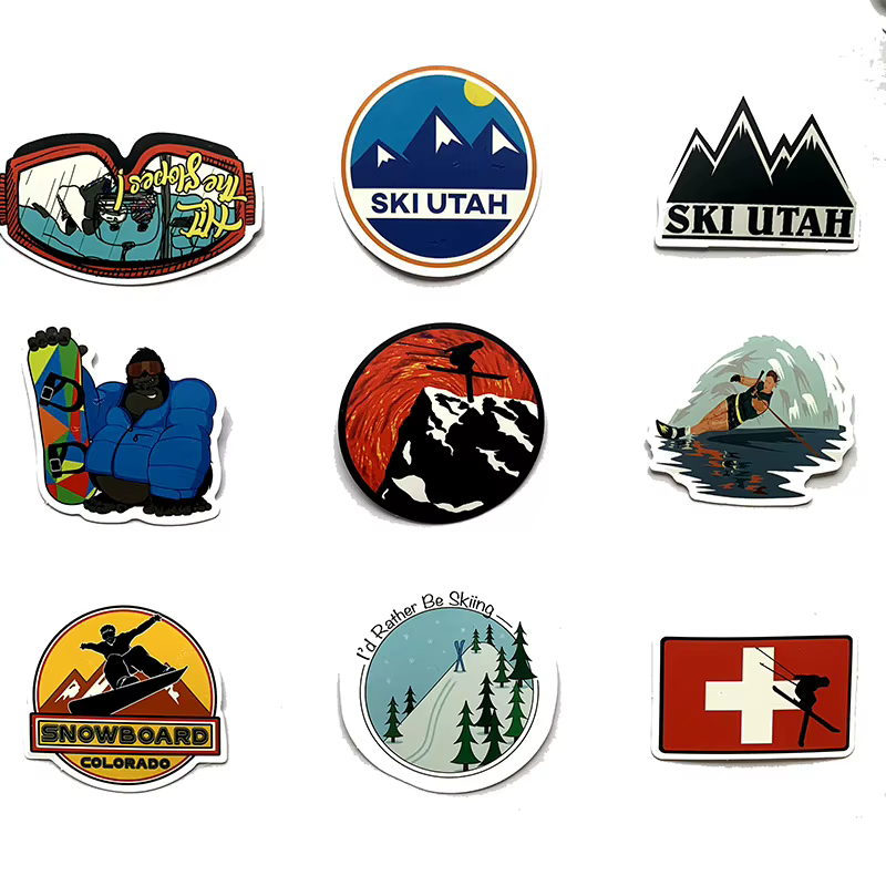 Autocollants de ski de dessin animé pour l'extérieur, autocollant étanche pour ordinateur portable, moto, bagage, réfrigérateur, voiture, 10 pièces, 30 pièces, 50 pièces, 506