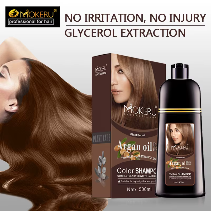 Mokeru naturel organique brun couleur de cheveux permanente coloration