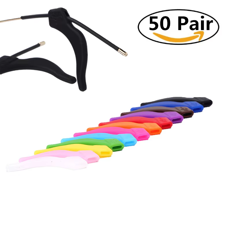 100 pièces temple de lunettes, pointes de temple de sport lunettes en silicone temple éviter les lunettes glisser en gros