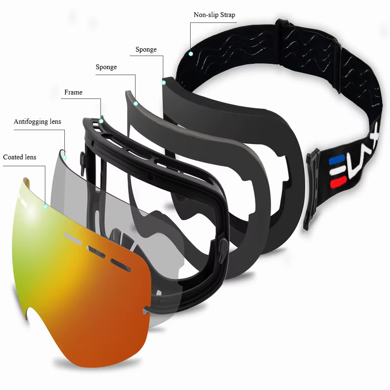 ELAX flambant neuf Double couche Anti-buée lunettes de Ski neige Snowboard lunettes motoneige lunettes Sport de plein air Googles