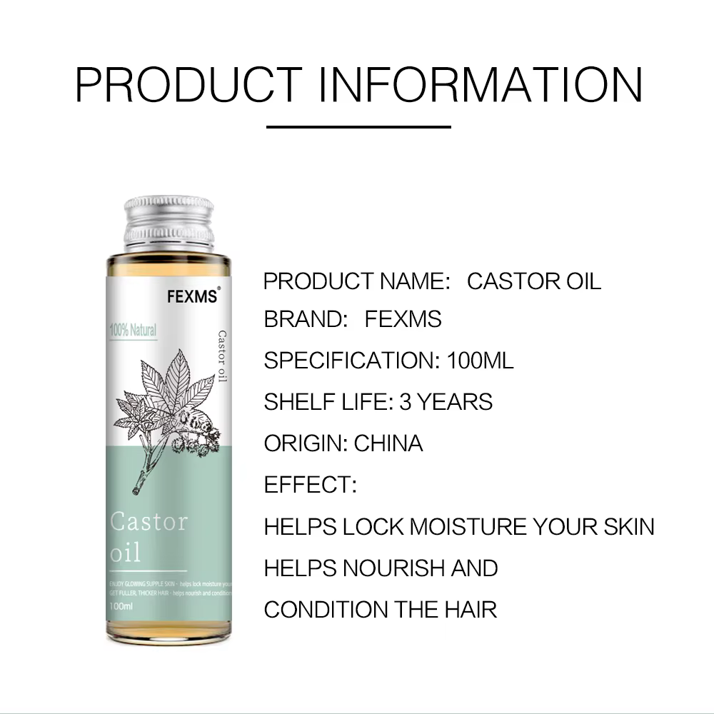 Huile de ricin 100 % pure pour la croissance des cheveux