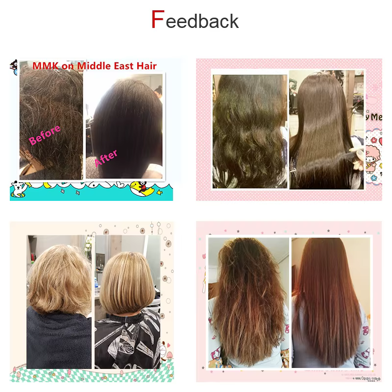 Traitement capillaire professionnel sans formol pour cheveux abîmés à la kératine