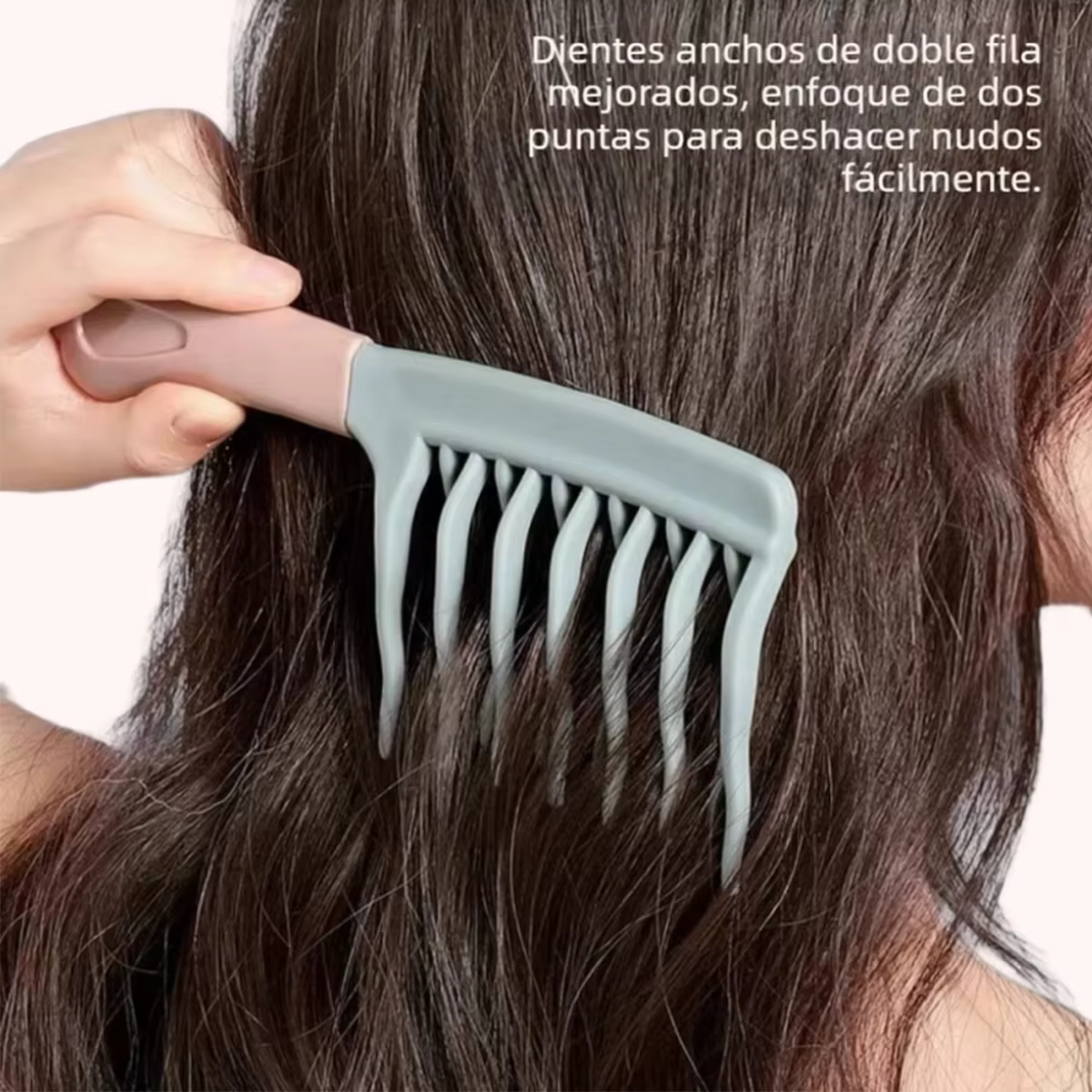 1 peigne à double rangée de dents ondulées pour cheveux bouclés