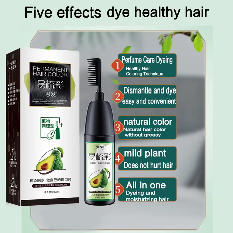 Shampoing colorant pour les cheveux à l'essence d'avocat