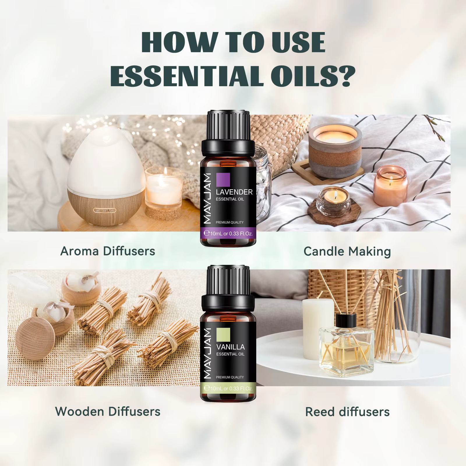 Coffret cadeau d'huiles essentielles végétales naturelles pures