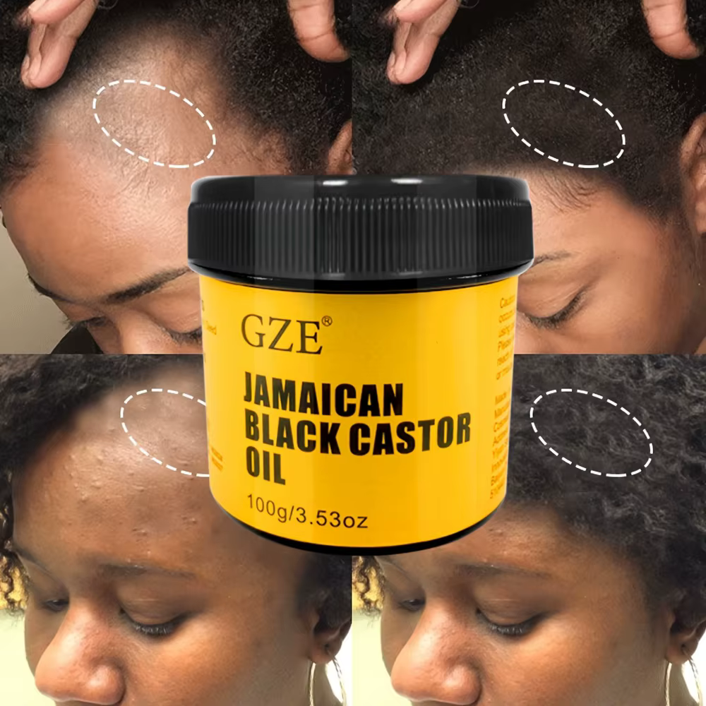 GZE JAMAICAN Huile de ricin noire pure pressée à froid pour la croissance des cheveux