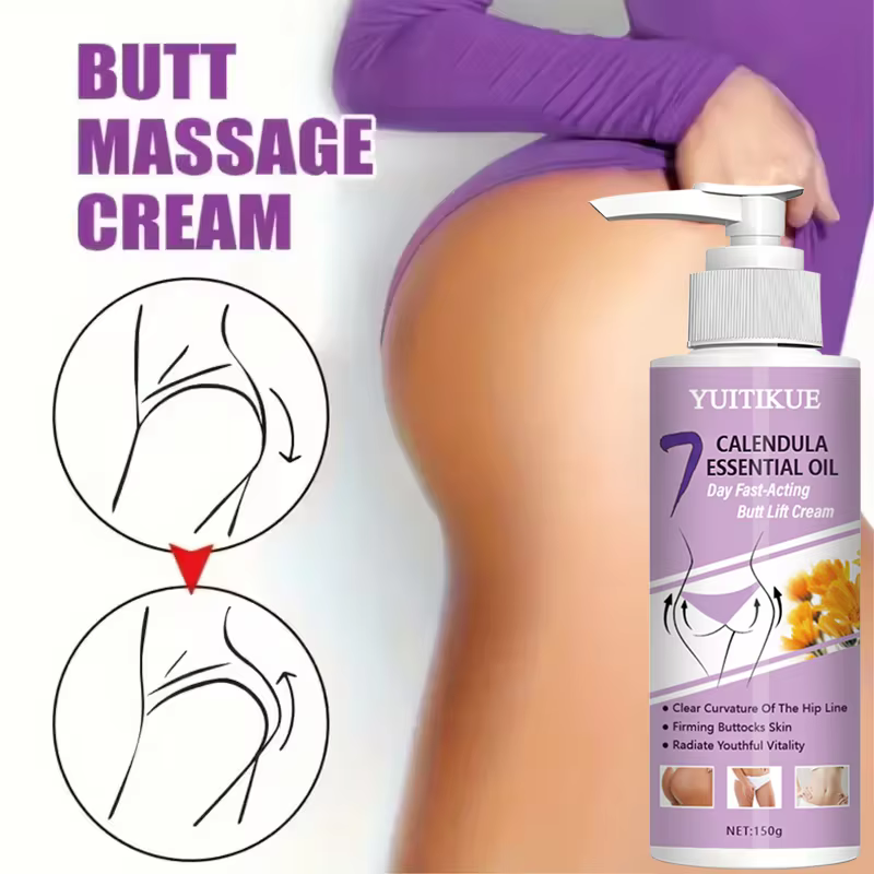 YUITIKUE Crème liftante pour fesses de 7 jours 150 g – Reafirmante à action rapide, avec 7 huiles de calendula, pour la sculpture des fesses, de l'abdomen et des cuisses