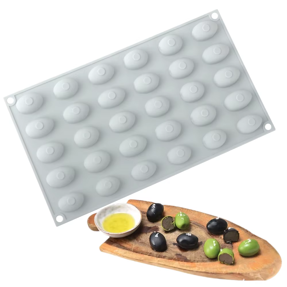 Moule à gâteau en Mousse d'olive à 30 cavités, pour Dessert au chocolat, biscuits, pâtisserie française, moule de cuisson