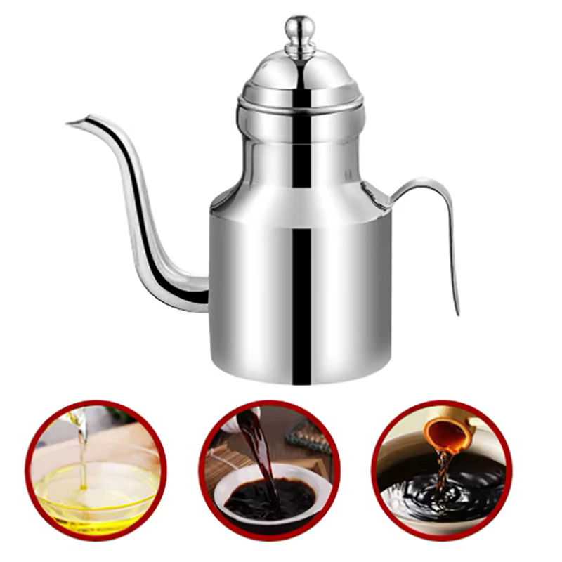 Distributeur d'huile d'olive en acier inoxydable, bouteille de 310ml/500ml, Pot d'huile verseuse sans goutte, récipient de stockage pour salade et cuisine