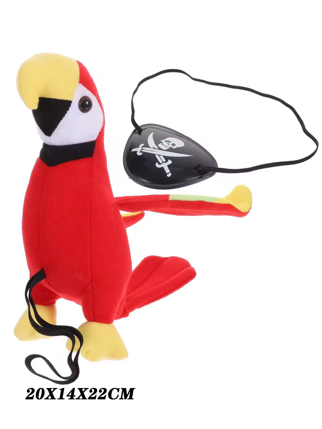 Masque de pirate pour oiseau, ensemble de costume de jeu de rôle, jouet en peluche d'épaule en forme de perroquet, ensemble de costume de pirate, décoration de fête d'Halloween, perroquet