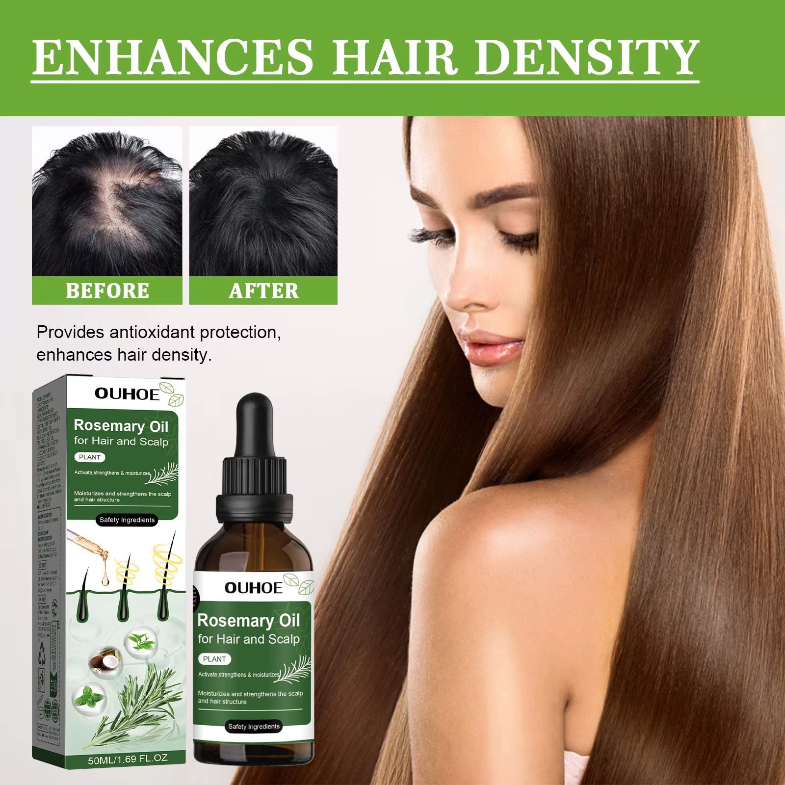 Huile Essentielle de Romarin pour Soins Capillaires Anti-Chute