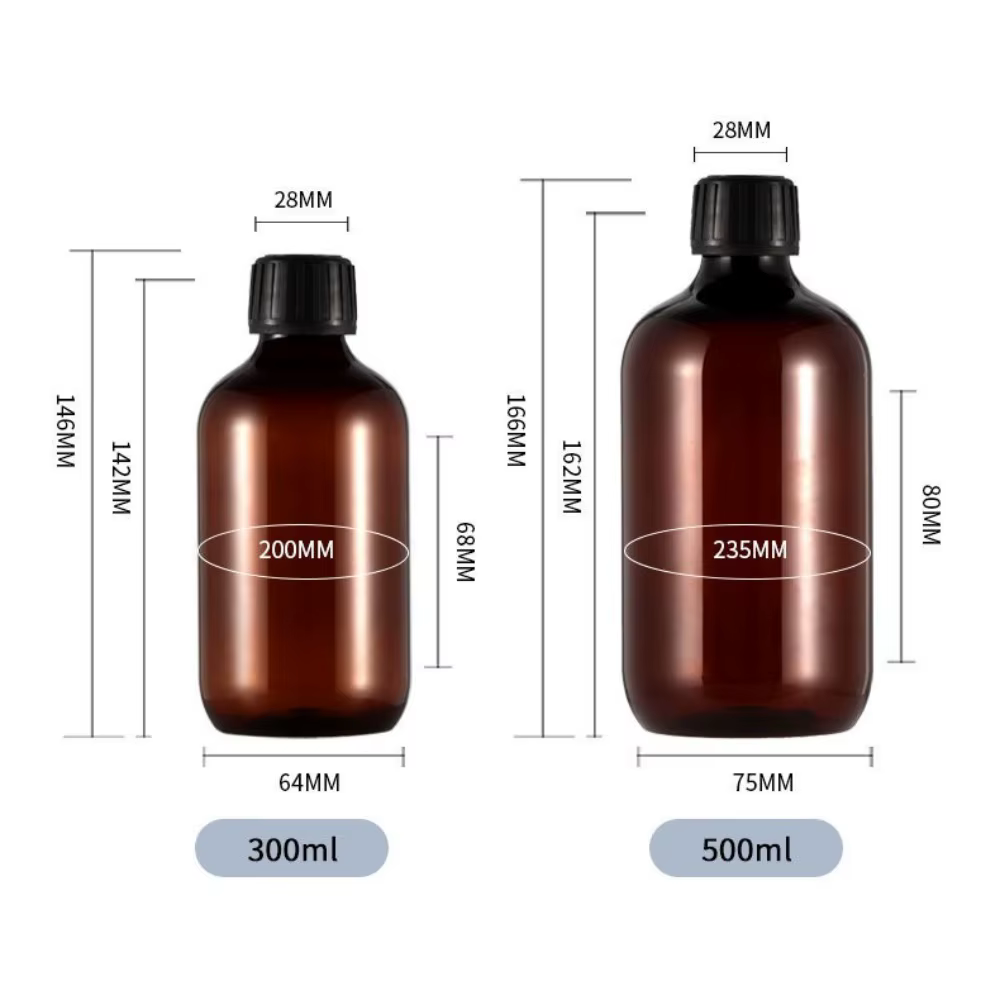 Bouteilles rechargeables pour shampoing vert et marron