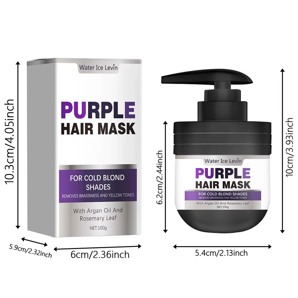 Masque capillaire à la kératine violette réparateur pour cheveux endommagés maltés hydratant nourrissant