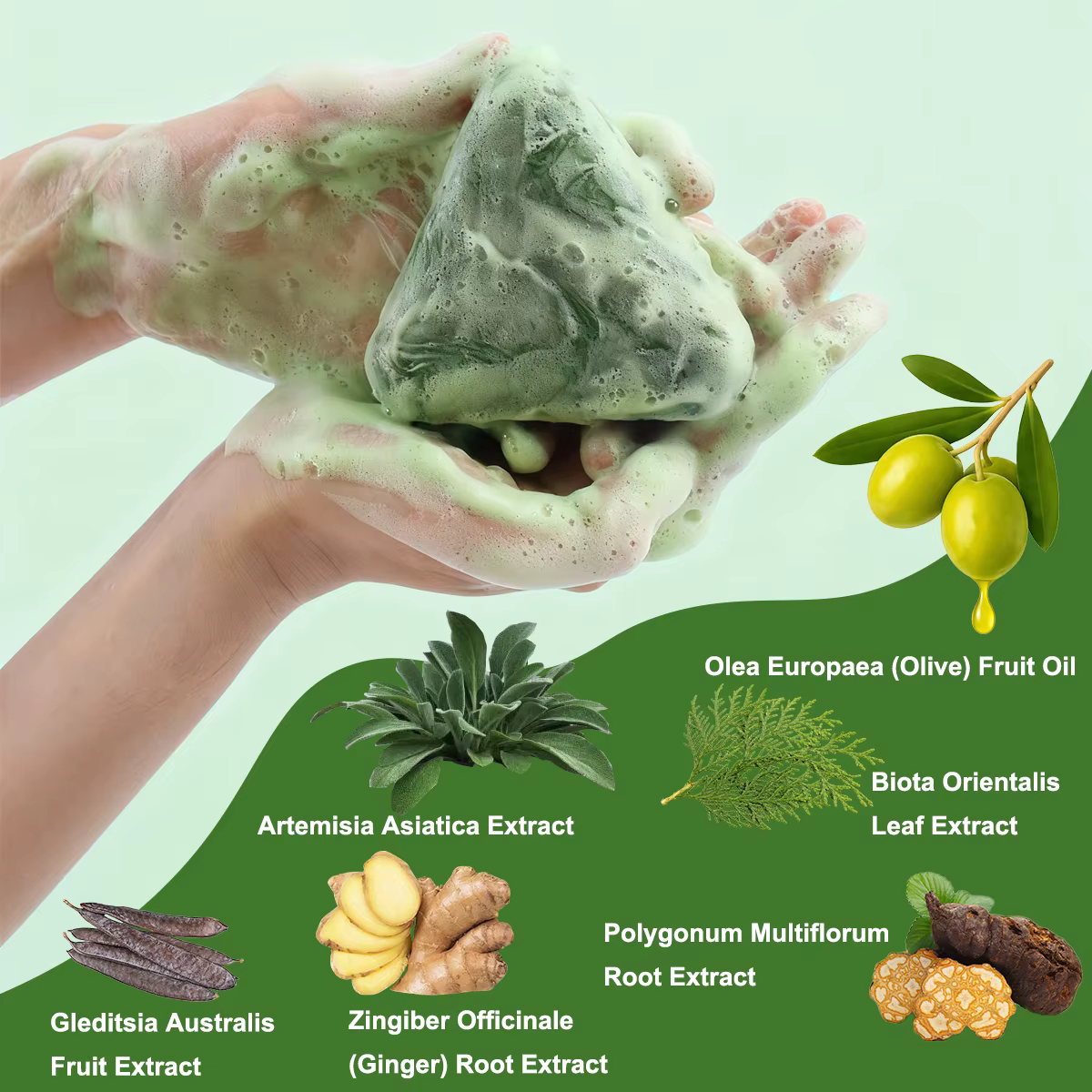 Usman Herbe Shampoo Bar pour la croissance des cheveux