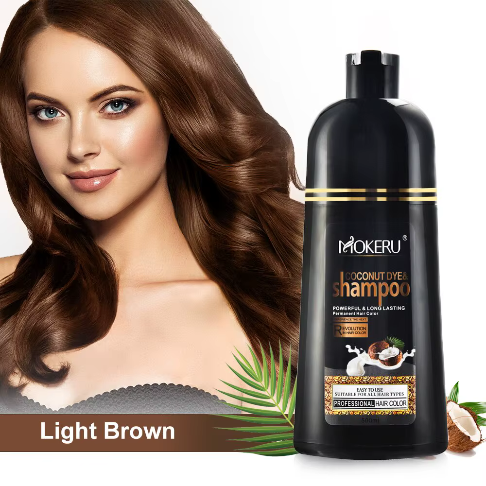 Mokeru 500ml huile d'argan à coloration rapide naturelle pour cheveux shampooing de couleur