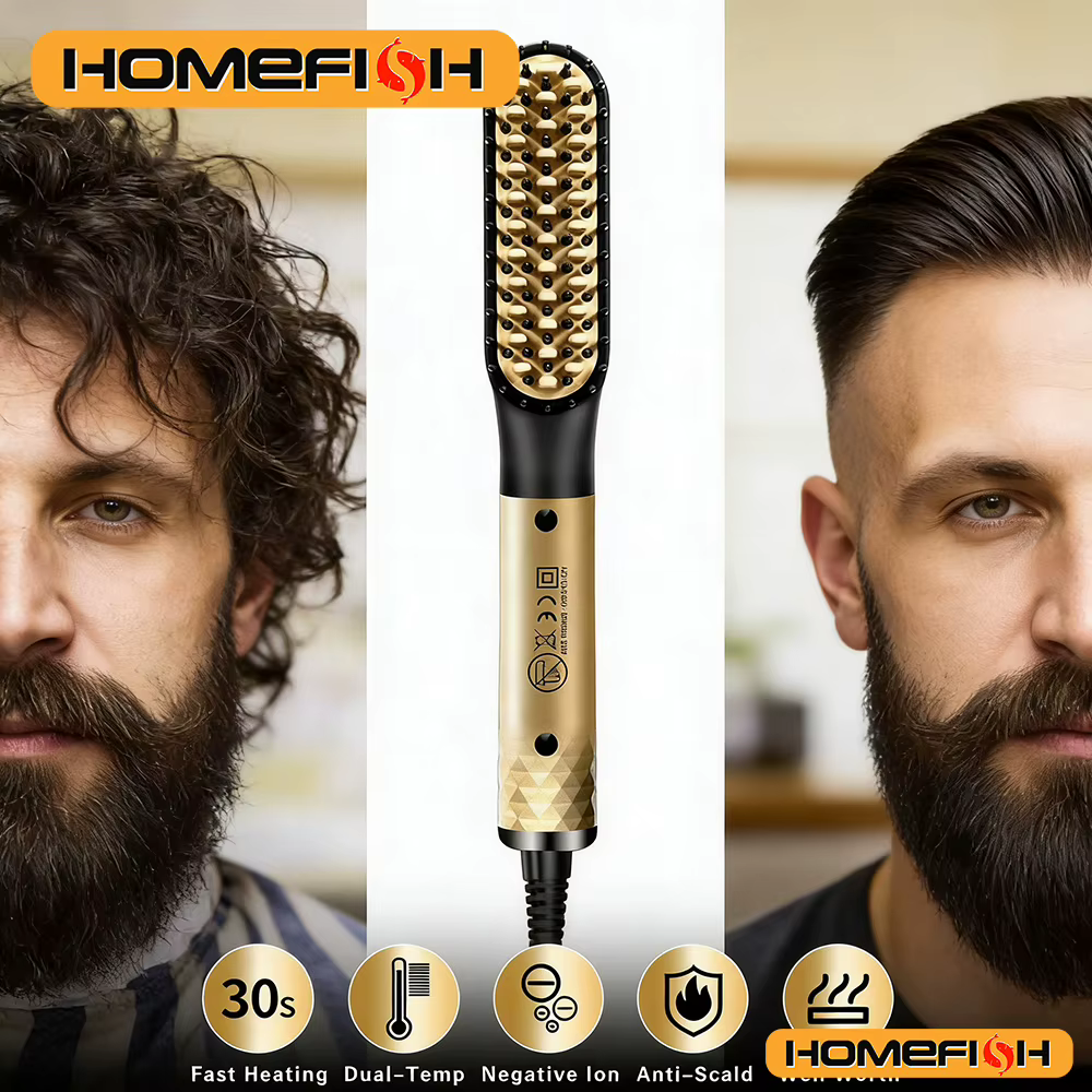 Peigne lisseur électrique adapté aux hommes et aux femmes.