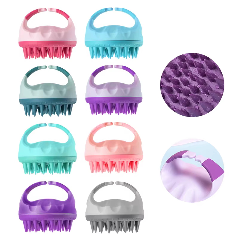 Brosse de nettoyage du cuir chevelu avec poignée