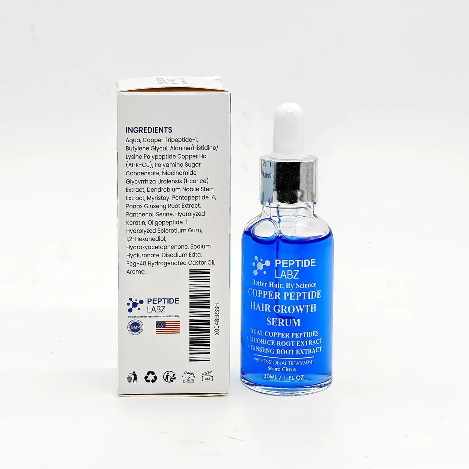 Sérum de croissance capillaire au cuivre Peptide Labz 30 ml