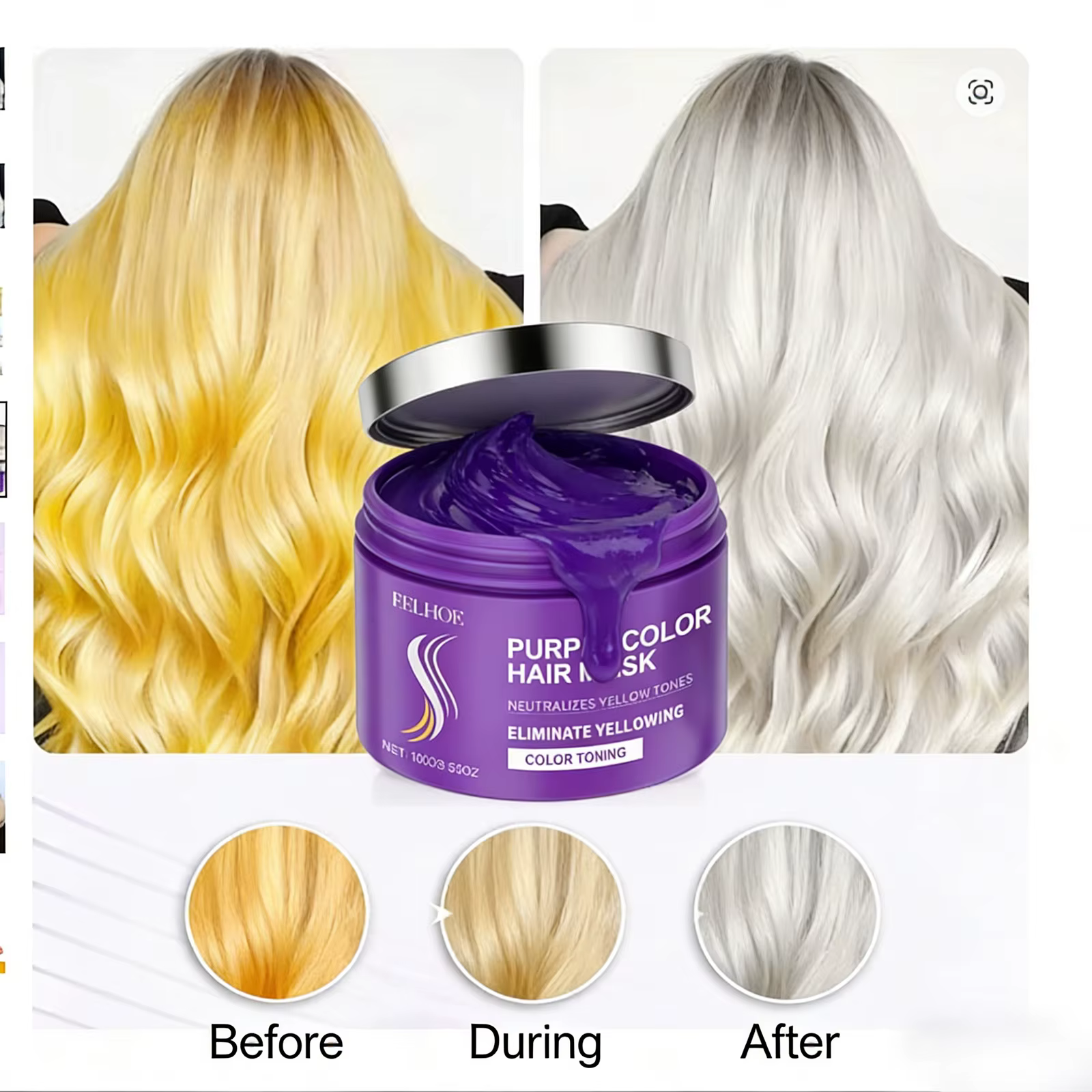 Masque capillaire violet à la kératine