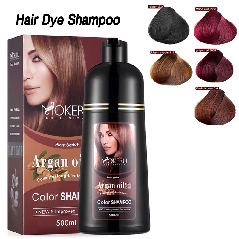 Mokeru-Shampoing à l'huile d'argan à coloration rapide naturelle
