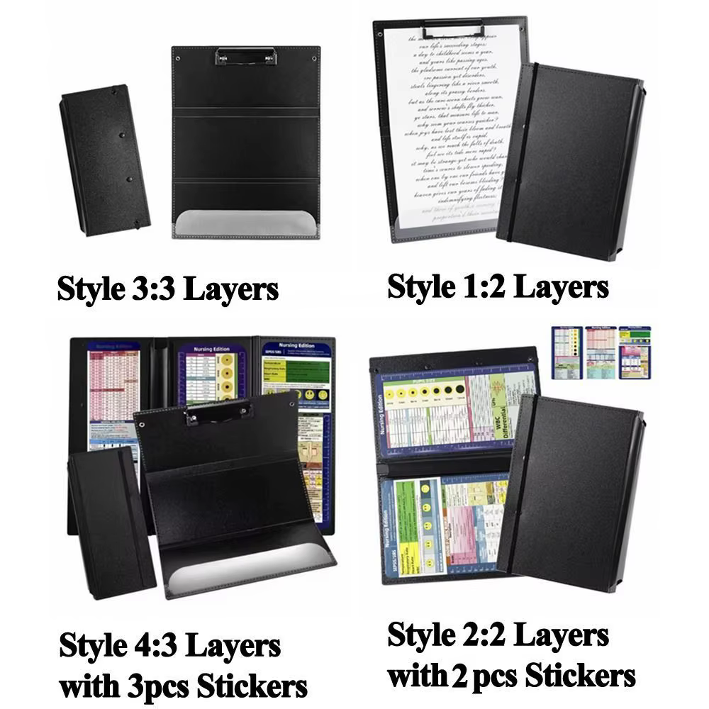 Presse-papiers d'allaitement pliable, 2/3 couches, édition colorée, feuilles de triche portables avec Clip, planche de fichiers A4, Clip pour étudiants