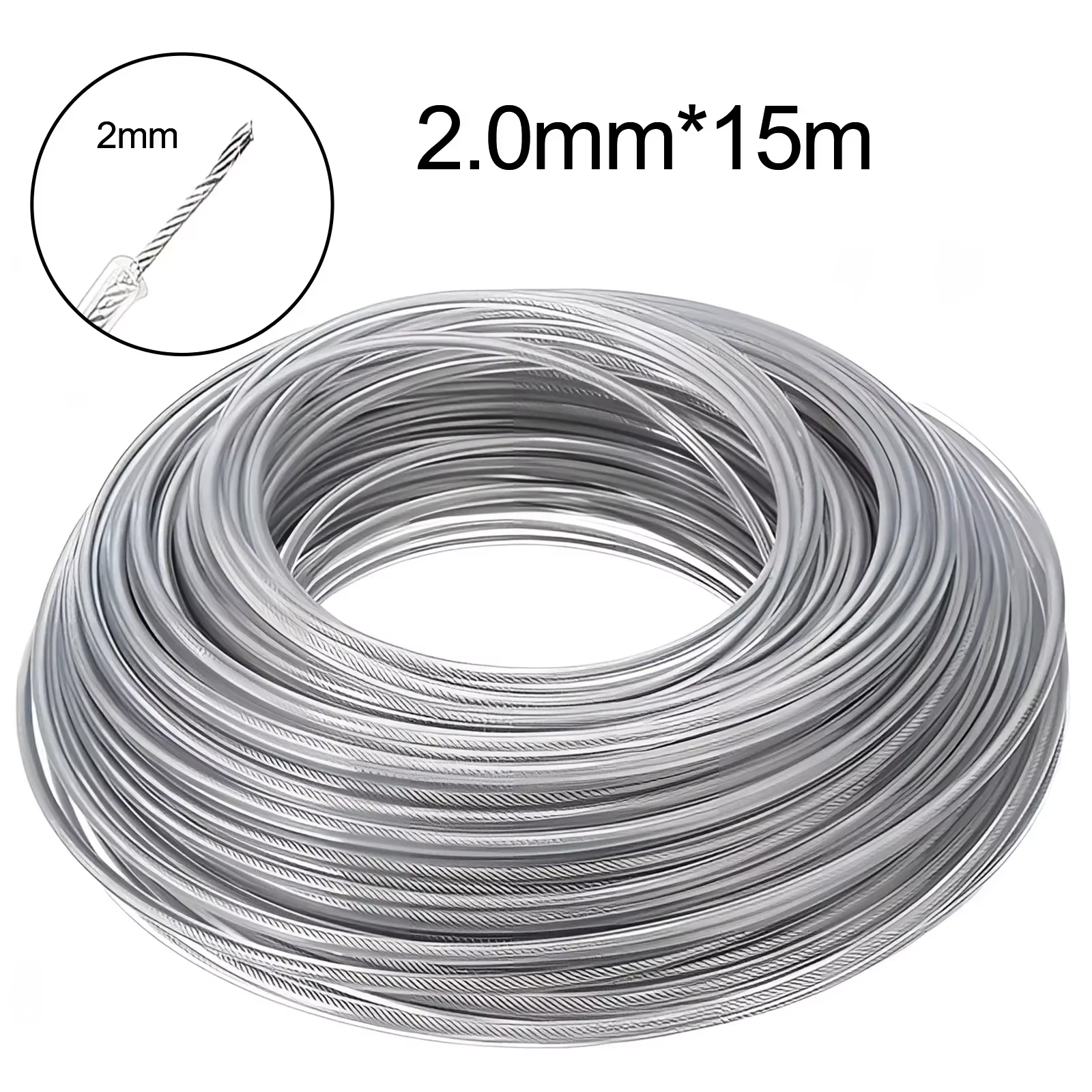 5m/10m/15m * 2.4mm/2.7mm/3mm/4mm ligne de coupe gazon fil de Nylon débroussailleuse corde acier coupe gazon ligne tondeuse à gazon remplacement