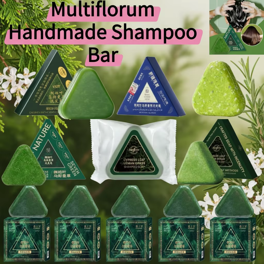 1/3/5/10PCS-120g Savon Solide Capillaire Bio à l'Herbe Usman Formule Douce Soin des Cheveux Multiflorum Shampoing