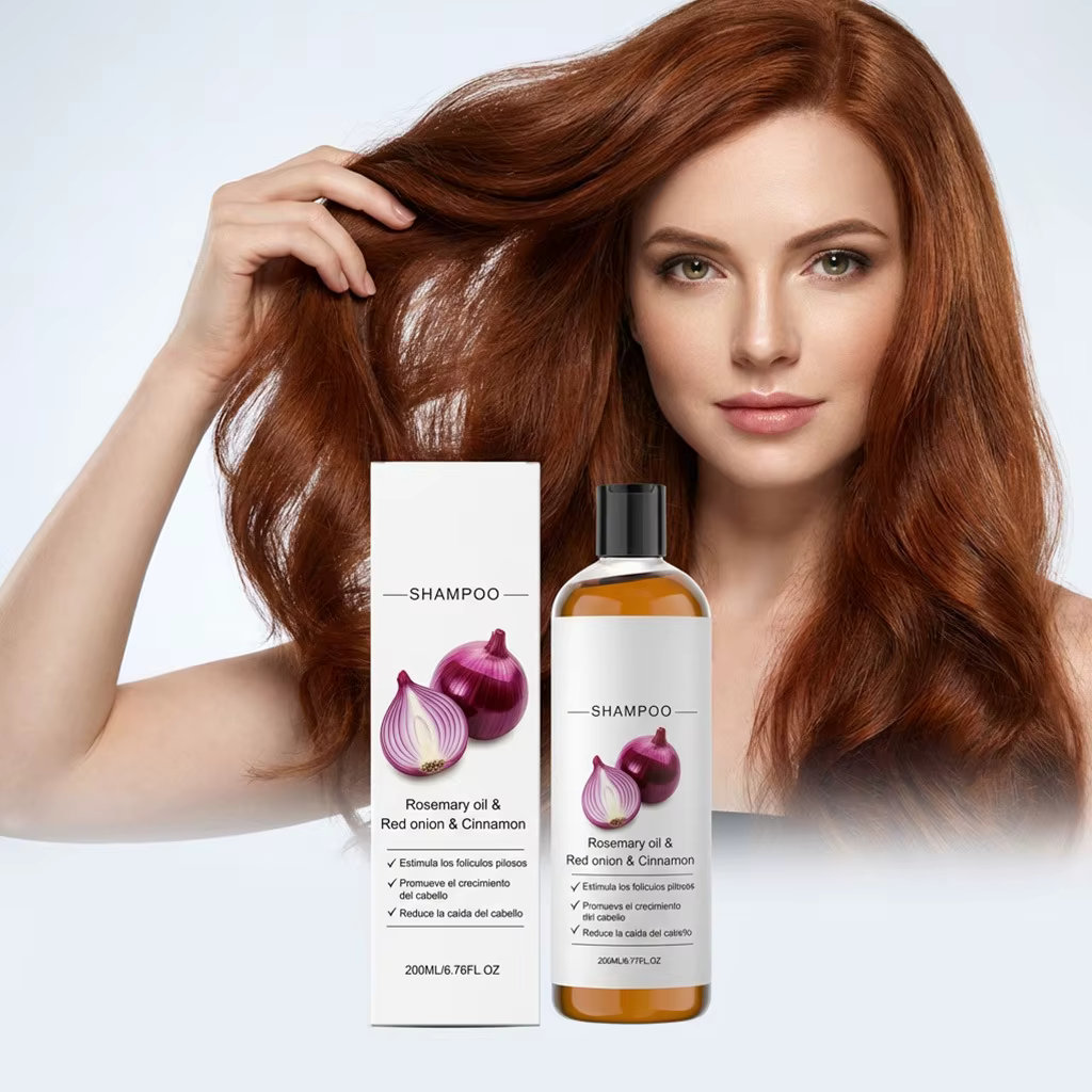 Shampoo au romarin et à l'oignon rouge anti-chute de cheveux